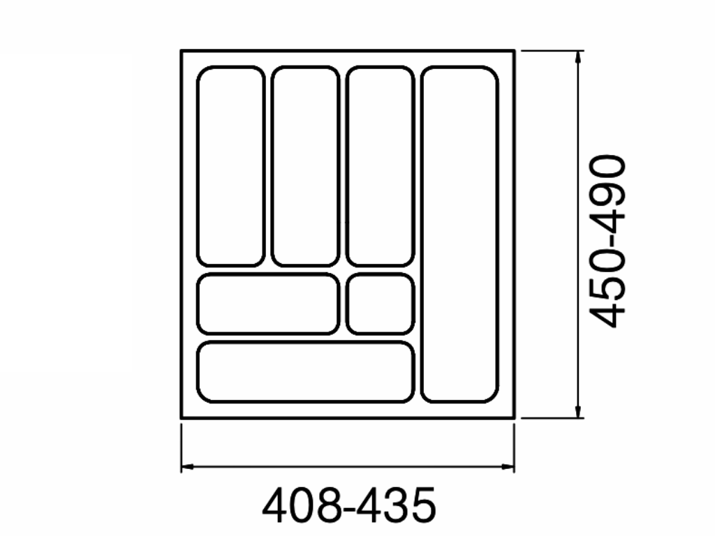 Pribornik do zasuvky 500x500 technicky nakres